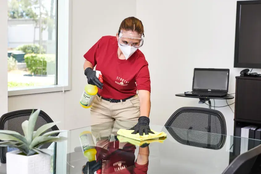 disinfecting by hand